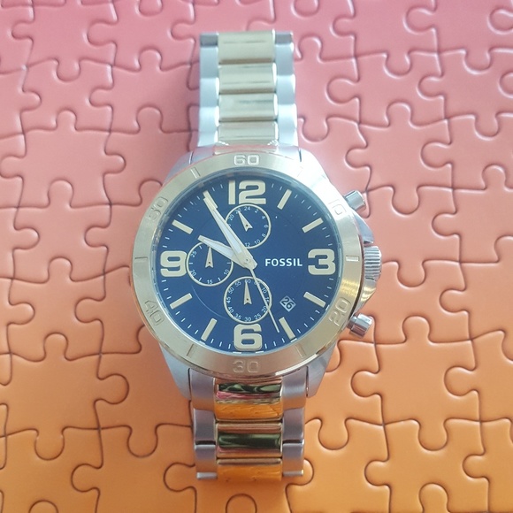 Fossil Men's Two Tone Chronograph Watch w/ Tin - Picture 2 of 4